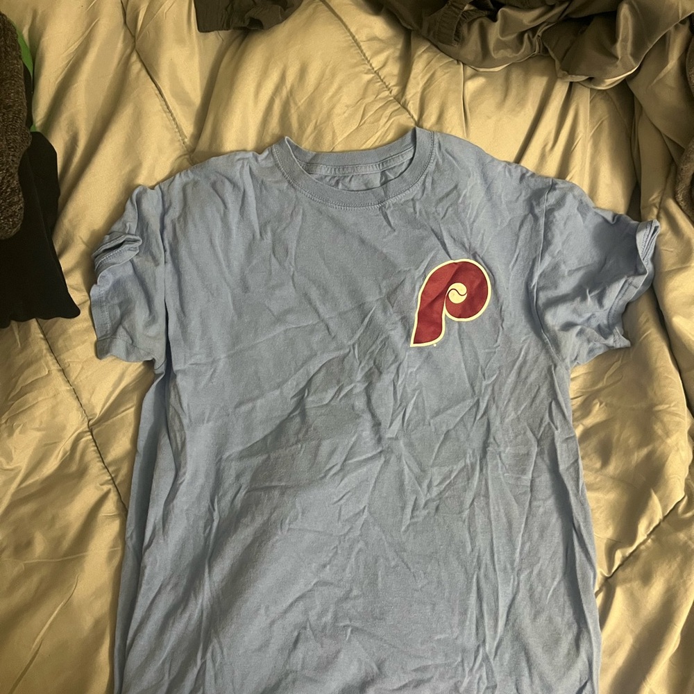 Phillies Mike Schmidt Shirt Medium Powder Blue